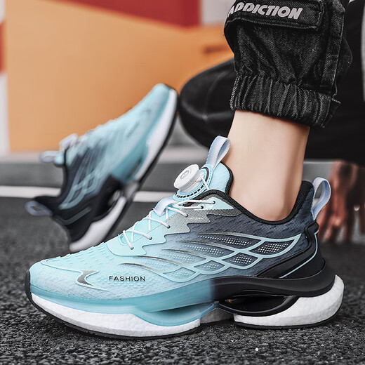 Caotu (Caotu) Herrenschuhe Frühlings- und Sommer atmungsaktive Sport und lässige Herrenschuhe Herren-Mesh-Schock-absorbierende Laufschuhe Herren-Dick-Soled Dad Dad Schuhe Männer 9888 Hellblau [Mesh Style] 43 Standard Code