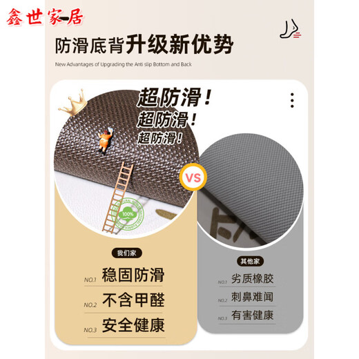 入户地垫2025新款耐脏免洗可擦pvc门口脚垫高端进门防滑垫可裁剪 15863-安柚 140cm*200cm [防水防污没有异
