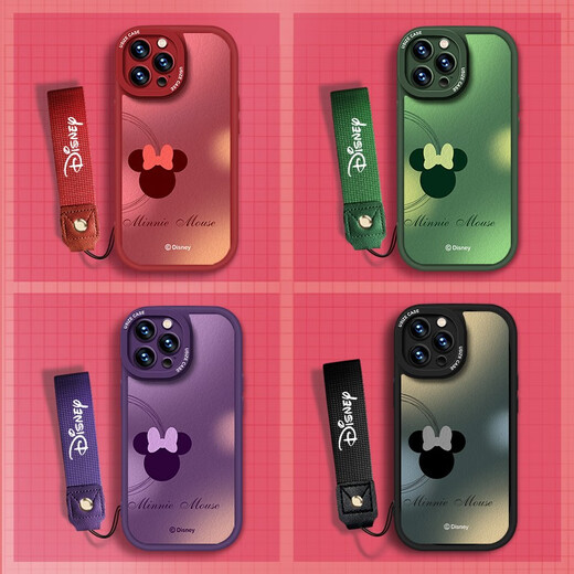 Tsai Shell [Disney autorizado] Apple Series Mobile Case iPhone 15 Promax Lambskin 14Plus New Style 13 Lindo dibujos animados 12 Red Little Fat Girl Bracelet [x1502 Disney] iPhone 14