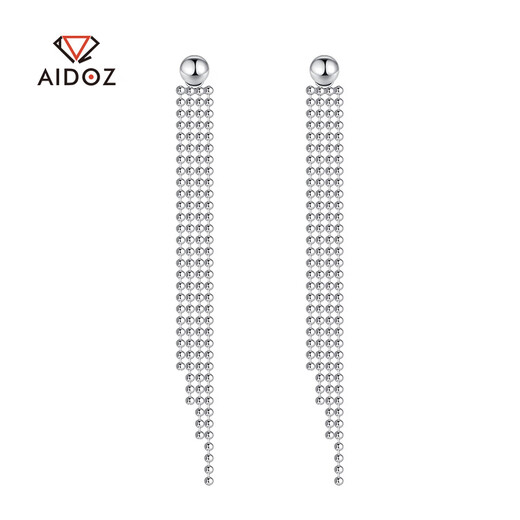 Aido Diamond pt950 platinum baby's breath tassel earrings fashionable platinum earrings tassel long earrings (one pair) weighing 3.8-4.0 grams