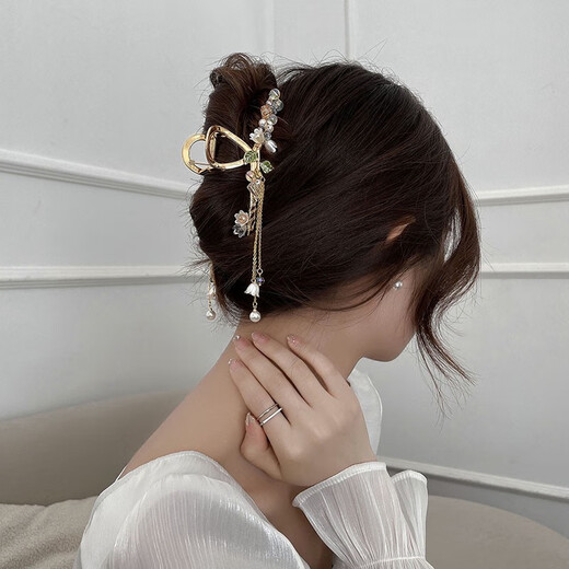 Kamalan (Kamalun) Haarclip Rücken der Kopf Elegant Temperament Blume Grab Clip Chuck Haie Clip High-End-Haarclip weibliche Erwachsene Nische Hair Accessoires Lilie des Valley Flower Grab Clip + Geschenkbox (nicht graviert)