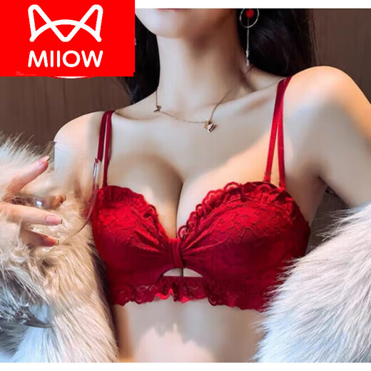 Cat Man (MiiOW) belongs to the year of the horse, big red underwear, wedding bridal set, female year of birth, Qiji red, sexy small breasts gathered, DSWY red suit 80B 36 recommended 106-118Jin Jin is equal to 0.5 kg