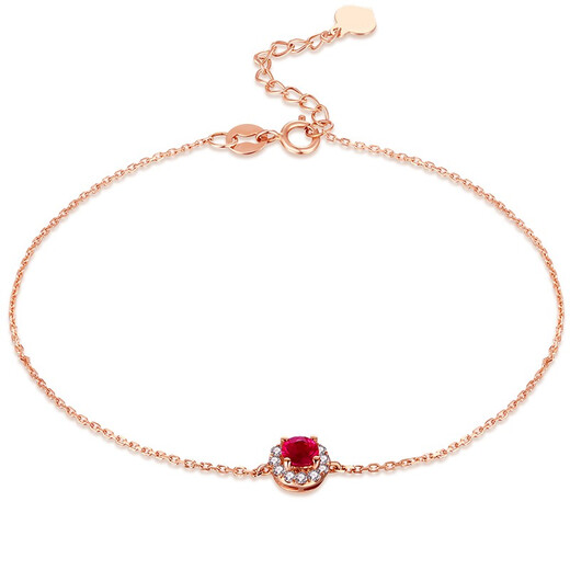Tingliang Burmese natural ruby bracelet 0.2 carat 18K gold set with diamonds for your lover