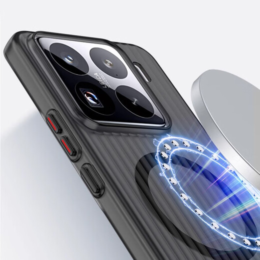 
POZZO is suitable for Xiaomi 15 mobile phone case ximi15 protective case magsafe magnetic high-transparent ultra-thin anti-fall protection case anti-fingerprint corrugated grating magnetic trunk black