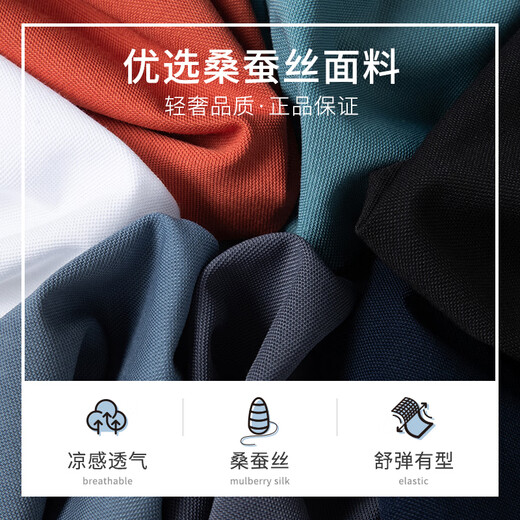 MONTAGUT summer men's Polo shirt with mulberry silk business embroidery casual versatile T-shirt silver gray 52