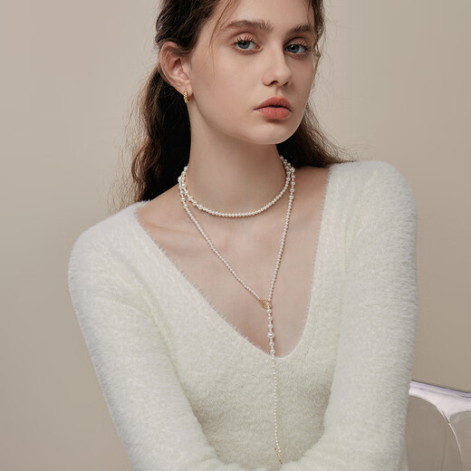 Arsis innocence era retro OT buckle long necklace French original fashion simple necklace sweater chain gift for girlfriend Retro OT buckle long necklace