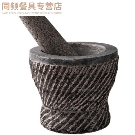 Jiaxun pigeon stone hand-carved bluestone stone mortar garlic mortar medicine jar household garlic grinding peeling garlic press garlic garlic pounder handmade bluestone medium stone mortar