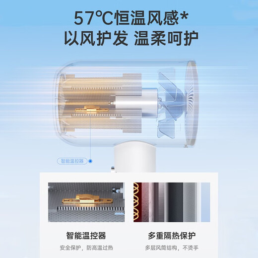 Superman (SID) hair dryer household hair dryer student dormitory hair dryer fast drying constant temperature small portable 1600w high wind speed drying RD1650 white model 1600w high wind speed drying white model