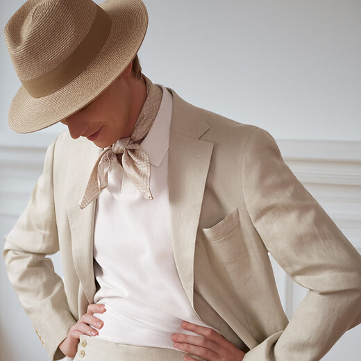 Guillaume de Mons Aojia casual suit men's linen off-white business suit jacket handsome single suit top 2024 spring and summer off-white two-piece set top + trousers 48