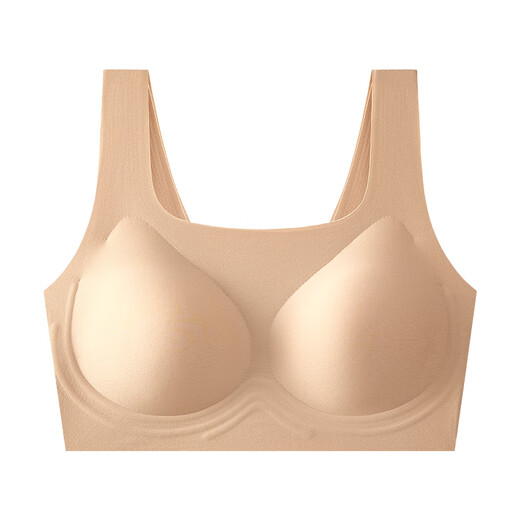 GuJIN (GUJIN) bra bra bra without steel ring fixed cup without marks sports underwear female color impermeable liquid foundation invisible skin color
