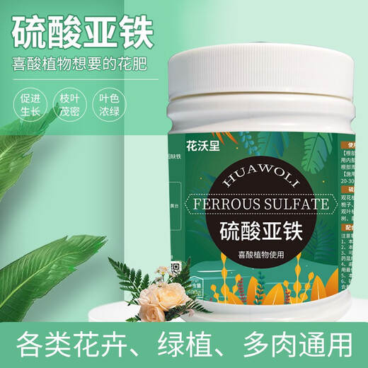 Huawoli Ferrous Sulfate 500g Iron Fertilizer Anti-Yellow Leaf Gardenia Fertilizer Growing Flowers Regulating Soil Acid-base Single Element Fertilizer