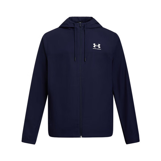 安德玛（UNDERARMOUR）春夏Rival男子梭织运动休闲夹克外套1390149 藏蓝色410 XL