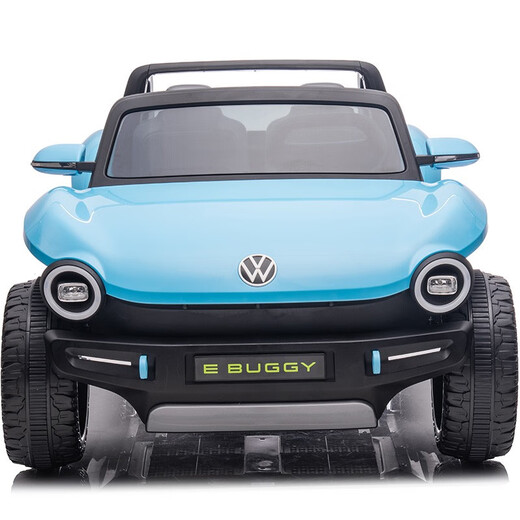 Join hands with Volkswagen Beetle electric children's car, four-wheeled baby with remote control, double toy car for children, can take adults with lithium battery, Supreme Red + soft wheels + large lithium battery, 6 hours of battery life