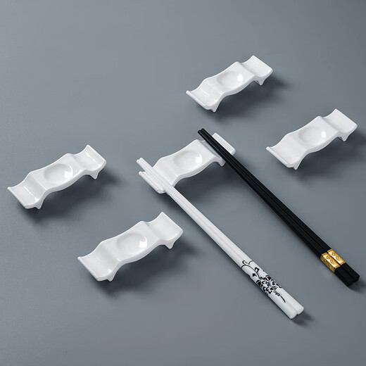 Youlaifu ceramic chopstick holder Chinese dining table public chopstick holder hotel commercial chopstick pillow chopstick holder household chopstick holder pure white chopstick holder (three uses) 5 pack