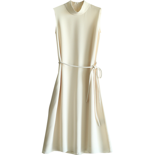 VIAFRR时尚冷淡风女装高级感高端白色无袖温柔风新款夏季设计连衣裙子女 白色 M