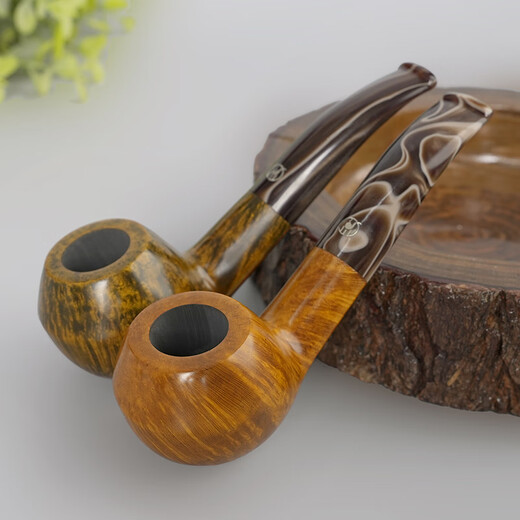 MUXIANG Heather Pipe's Men's Fabilleuse à la main Bulldog Pipe Suffon Souffon Même modèle 673 Traditionnel Old Fashioned Smoking Tool Tool Coumor Gold Coumor 673