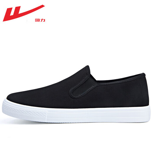 回力（Warrior）一脚蹬男鞋子男秋季百搭板鞋男士休闲鞋老北京懒人帆布鞋黑色41