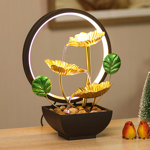 Yunya desktop circulating water ornaments interior decoration small fortune living room office entrance entrance decoration opening gift water to gold lamp circle style