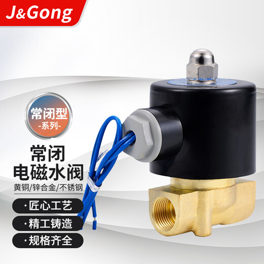 Jinggong all-copper normally closed solenoid valve electronically controlled water valve switch gas valve 220V24V control valve water discharge battery valve water control valve 08 2 points AC220V