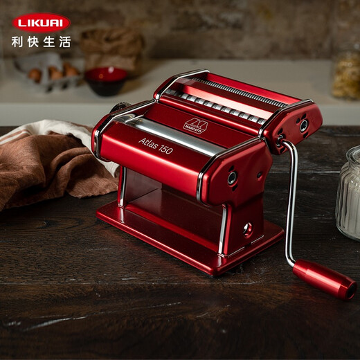 Marcato Noodle Machine Marcato Noodle Press Machine Italien importiert häusliche handgesiedelte kleine Rollmaschine Handheld Noodle Press Artefakt [hübsch] geteiltes Kaiser Rot