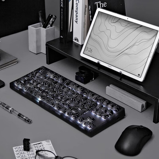 Belly spirit mk870pro blackberry side engraving mechanical keyboard Bluetooth wired wireless customized computer game silent office [three mode] Obsidian Pro + contour TTC fast silver axis V2 [trigger faster] 87 keys