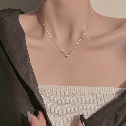 JALLOO star silver necklace for women niche light luxury high-end pendant clavicle chain jewelry female birthday gift for girlfriend Big Dipper silver necklace
