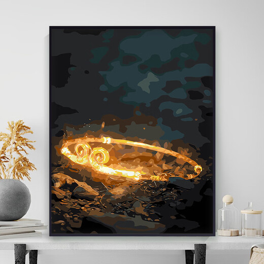 diy数字油画黑神话孙悟空游戏周边手绘填色油彩画客厅卧室装饰画 B719 3o*4o颜料+3支画笔+内框