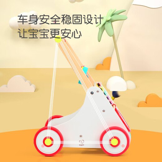 Hape children's walking toys multi-functional music walker baby trolley boy and girl gift E0383