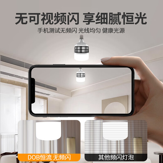 Platinum LED bulb E27 high-power high-brightness energy-saving lamp fin aluminum construction site workshop lighting super bright bulb 50W