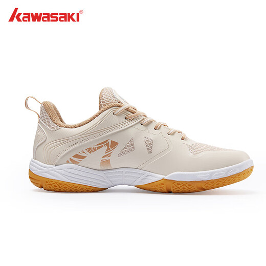 KAWASAKI badminton shoes 24 years new men's and women's badminton shoes non-slip anti-torsion sports running tennis shoes ice cream ice cream - vanilla yellow 35