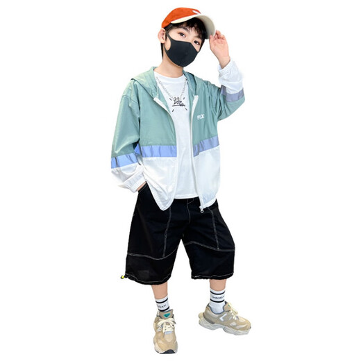 G.DUCKKIDS Boys' Sun Protection Clothing Summer Thin 2024 New Medium and Large Children's Trendy Anti-UV Korean Style Thin and Breathable Skin Clothing Blue 140 Recommended Height 130-140 Age 10-11 Years Old