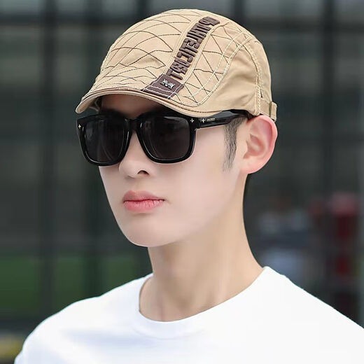 TIE Stone Hat New Corean versión de Forward Hat Beret Men and Women British Gentleman Hat Painter Trend (Caki) Tamaño ajustable