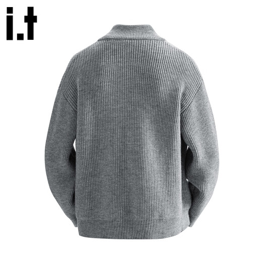 CHOCOOLATE it Men's Cardigan Sweater Jacket Men's Autumn and Winter Lazy Knitted Sweater Outerwear Men's Zipper Wool Autumn Clothing Worsted Gray L Recommended 120-140Jin Jin equals 0.5 kg