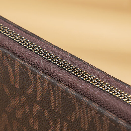Billetera de tela larga simple para mujeres y para hombres Versión coreana 2022 Nuevo embrague con cremallera impresa múltiple bolsas de muñeca de gran capacidad color de café oscuro