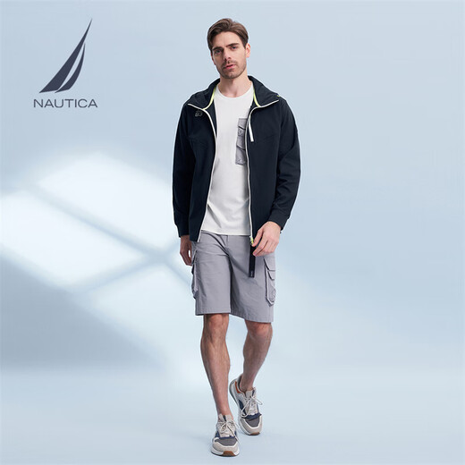 NAUTICA shopping mall same style men's spring and summer new trendy comfortable hooded jacket for men KS4103 Navy 4NV L