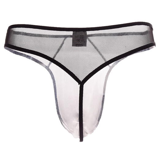 Sexy men's sexy underwear men's thong underwear full transparent T-trousers passion free nightclub open-stage large size gay black one size mesh thong sexy temptation one thread perspective t-trousers