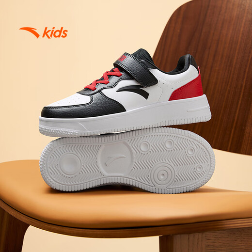 ANTA children's sports shoes for boys and girls with Velcro low-top campus white shoes easy sneakers A12448088