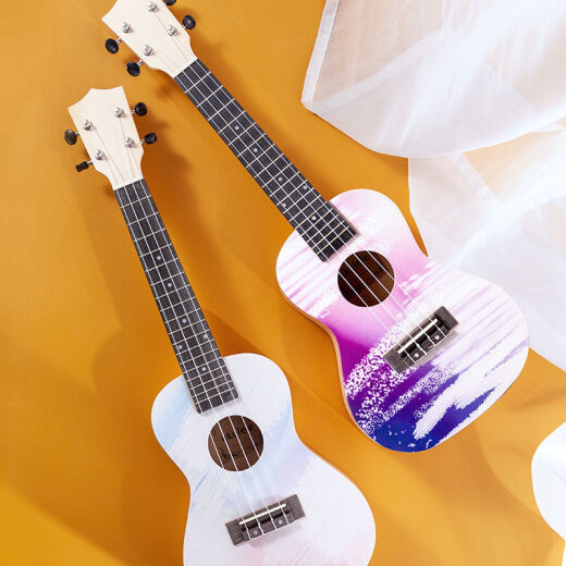 
High-value ukulele beginners, students, adults, females and internet celebrities can play small guitars 23-inch graffiti purple standard version