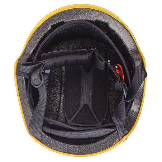 Yema (YEMA) 3C certified 207S children's helmet for boys and girls, summer lightweight electric vehicle half helmet, motorcycle helmet, one size fits all, yellow holiday Fuma with transparent long mirror