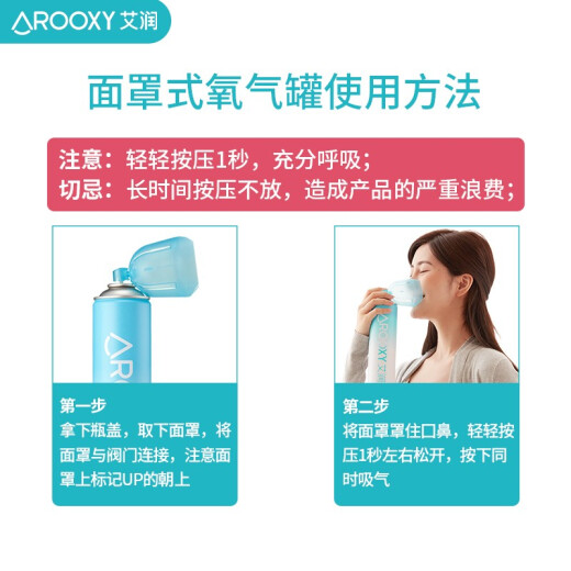 Arooxy oxygen bottle portable oxygen bottle white-collar office crowd young people and teenagers special fresh blue universal style 4 bottles