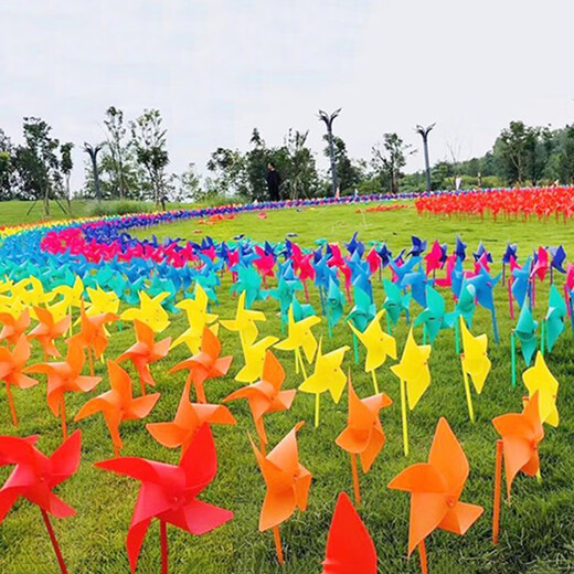 Yingrong Windmill Outdoor Dekoration Sport trifft Kindergärtnerin Kinder handgefertigtes Windmühlenspielzeug hängen Salon Vierblatt 7cm100 mit Stangen Siehe Hauptbild