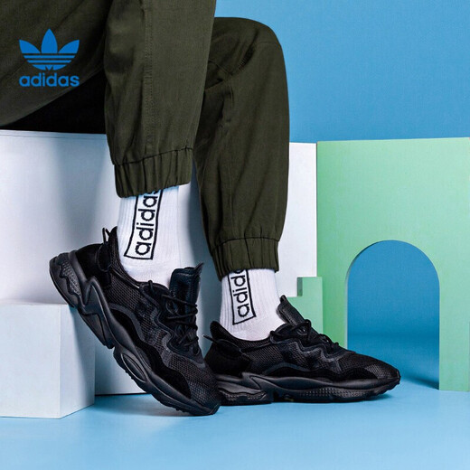 
Adidas (adidas) Clover men's and women's shoes for spring couples new low-top breathable outdoor leisure light shock-absorbing sports running shoes EE6999 pure black 36