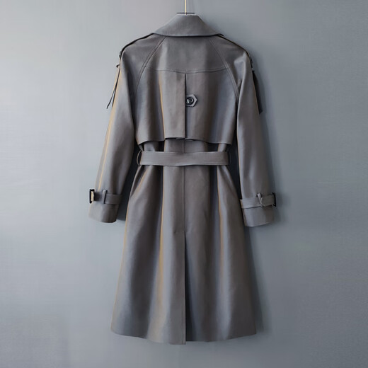 MUCILAGEKNOW Осенне-зимний длинный плащ выше колена, мужской однотонный легкий роскошный плащ в британском стиле, мужской уличный топ, мужской светлый хаки M (160Jin Jin соответствует весу 0,5 кг, указанному ниже)