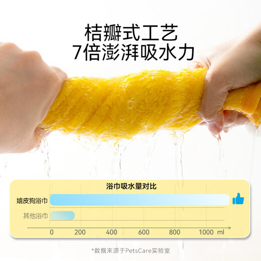 Bichon Frize Special Bath Towel Quick-drying Dog Absorbent Bath Towel Pet Bath Towel Dog Bathing Supplies Locke Yellow M 80*50cm