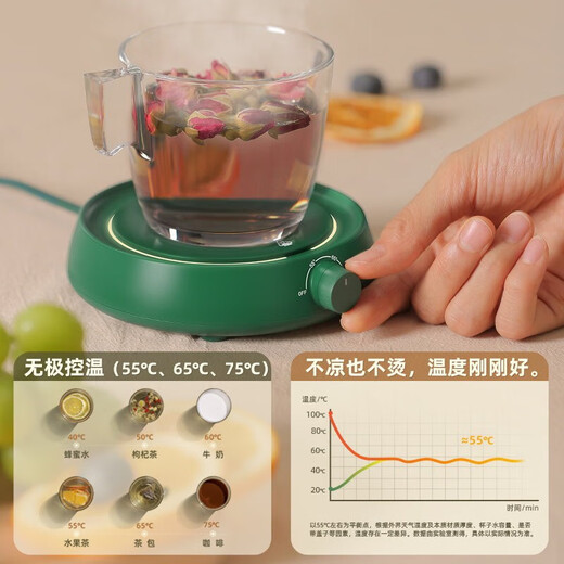 Jingyan Heated Coaster Small Constant Temperature Insulated Milk Warmer Hot Milk Artifact Office Warmer Water Cup Home Baby Warm Milk Adjustable Temperature Electric Heating Chinese Medicine Pad Health Base Waterproof No Cup Type Stepless Temperature Adjustment + Low Energy Consumption 0.8L