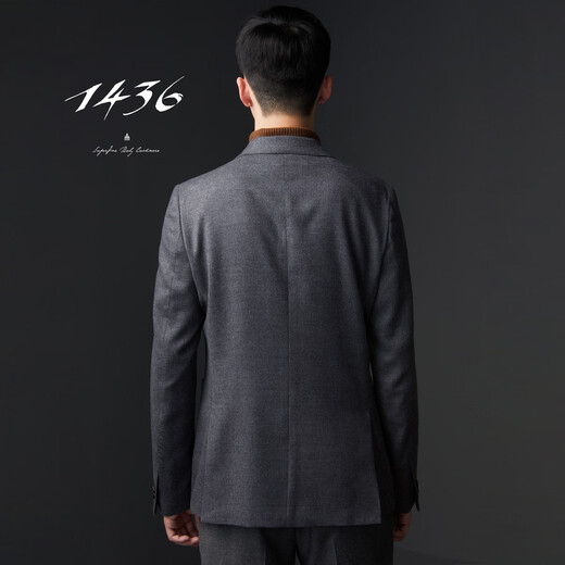 1436 RARE Cashmere Flat Collar's Cashmere Suit Dark Grey 180/96a/XL
