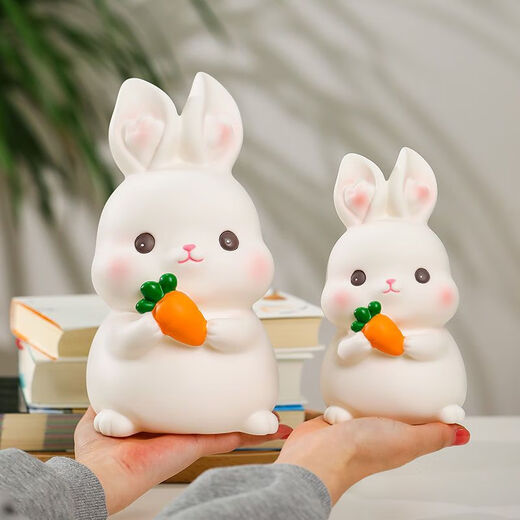El nuevo Banco de Piggy de Niños y Niñas a prueba de otoño de Rabbit Piggy Bank se puede depositar y retirar el Zodiac Rabbit Internet Celamentos de celebridades de 18 cm Modelo medio de conejo Glutinoso Douyin