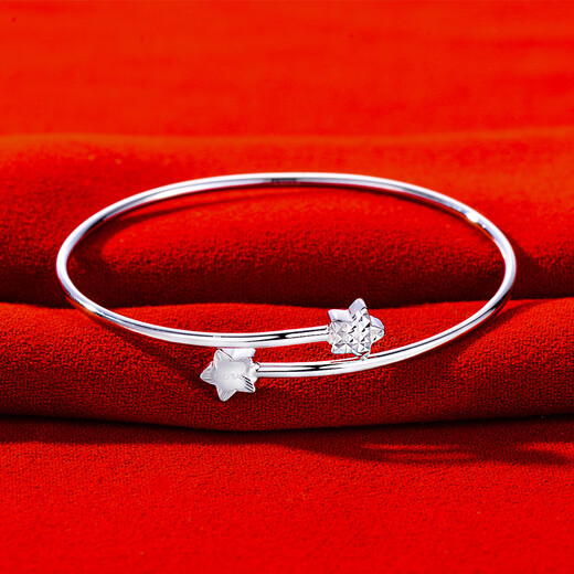 Yuan Shengfu's new PT950 fashionable, simple and versatile star platinum bracelet, elastic platinum bracelet, 7.65g, ring 58mm