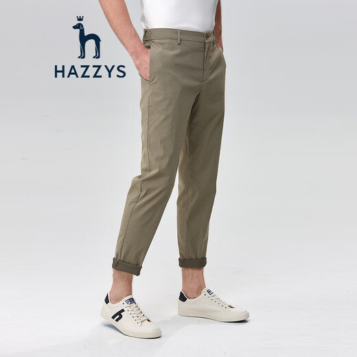 Hazzys Men's Clothing Spring and Autumn Pants para hombres Pantalones casuales Pantalones de negocios Light Men Atdzp03ax85 Dark Beige Di 34 175/82a 34