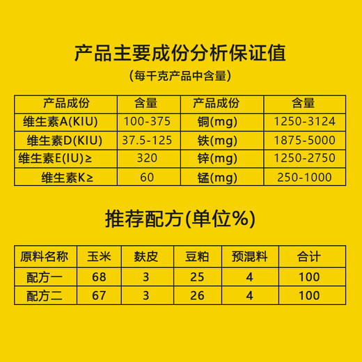 East China Zhengda 4% piglet premix has comprehensive nutrition, good palatability, good feed intake, large skin, red hair, bright hair, no diarrhea, 1 bag
